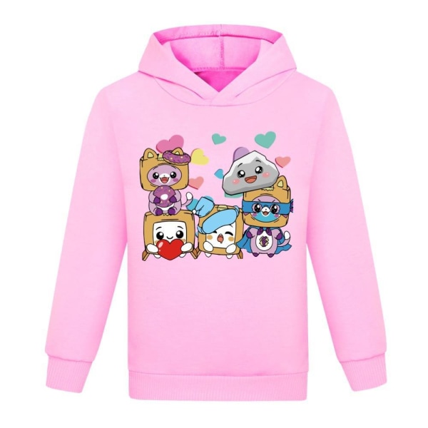 New Kids LANKYBOX Hoodie Pojkar Hooded Pullover Sweatshirt Top pink 130cm