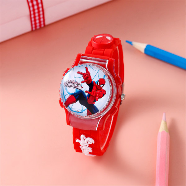 Barnklocka Superhjälte Analog Klocka Pojkar Flickor Rem Armbandsur red