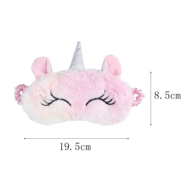 Kid Cute Animal Unicorn Sleep Mask Mjuk plysch Ögonbindel Sova light pink