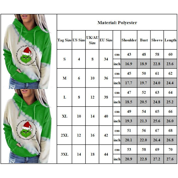 Grinch Jul Mode Damtröjor Casual Hooded Tops M