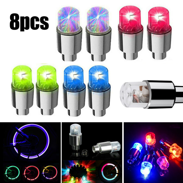 8st LED- cap ljus neonljus flerfärgad glödlampa för cykel bil green