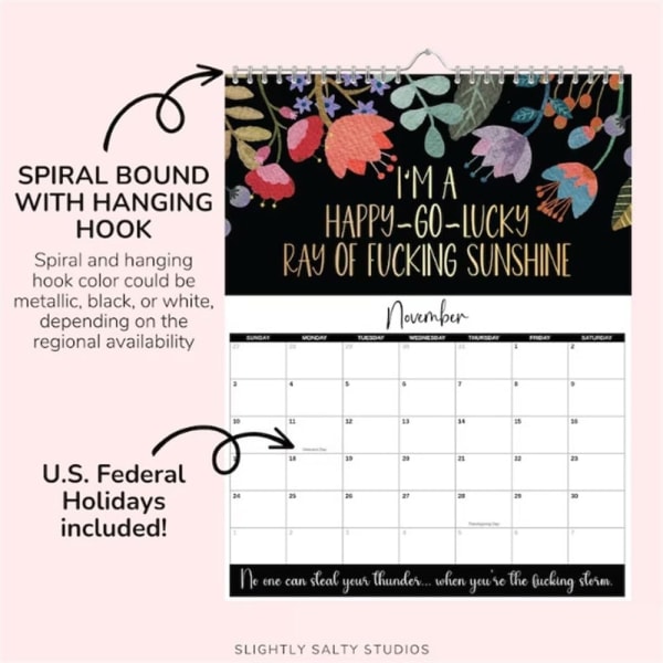 Blomskalender Memo Trötta kvinnors kalender Jul skämtpresent