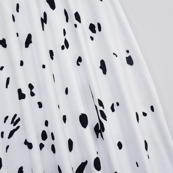 Flickor Evil Madame Princess Cruella Kostym Klänning+Peruk Cosplay White 110cm