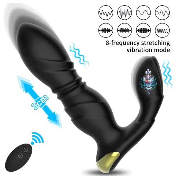 Prostata Massager Stötande Anal Butt Plug Vibrator Dildo Toys