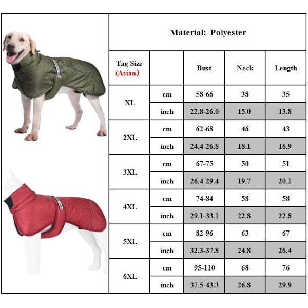 Hundkläder Vinterjacka Regnjacka Väst för Stora Hundar tarmac XL