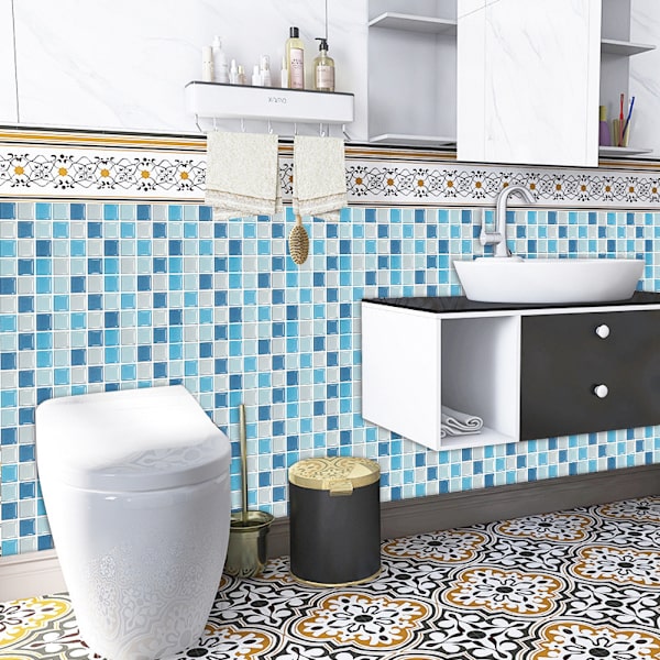 10x DIY Mosaik Badrum Kakel Klistermärken Självhäftande Väggdekaler C 10PCS