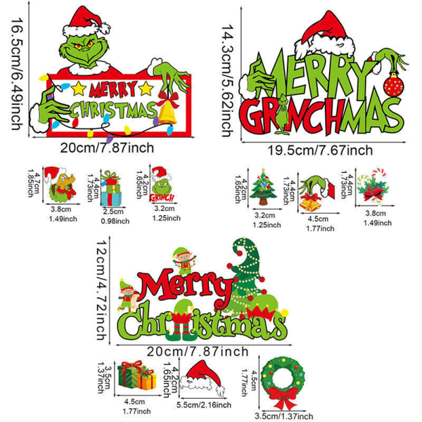 God Jul Grinchmas Trä Grinch Prydnader Julgran Dörr Dekor B