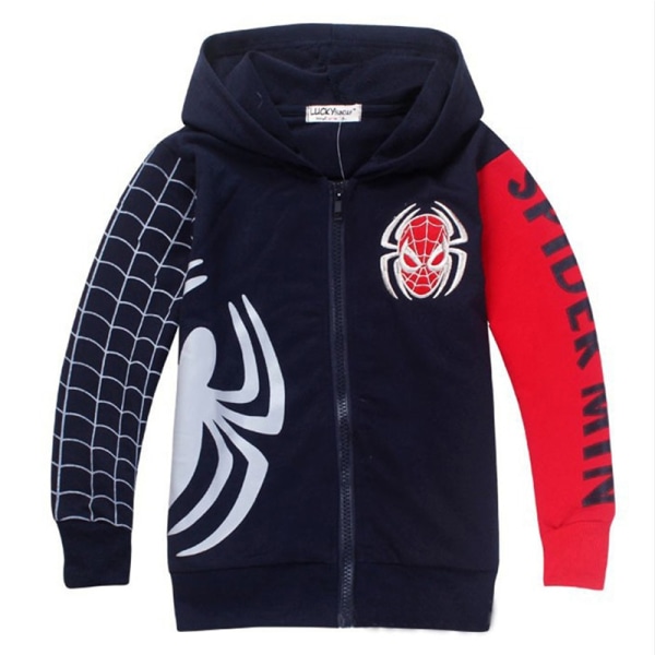 Spider-Man barn pojke hoodies sweat jacka vinterrock tröjor black 130cm  f6be | black | 130cm | Fyndiq