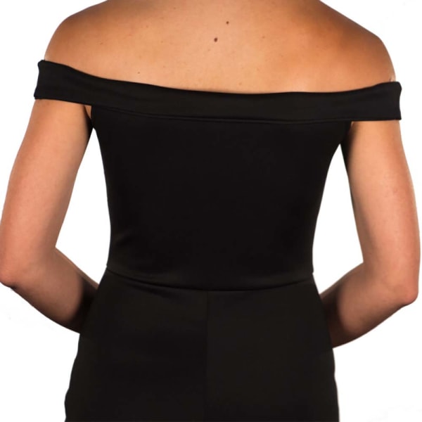 Kvinnor självhäftande osynliga behåar axelbandslösa push up för klänning black A