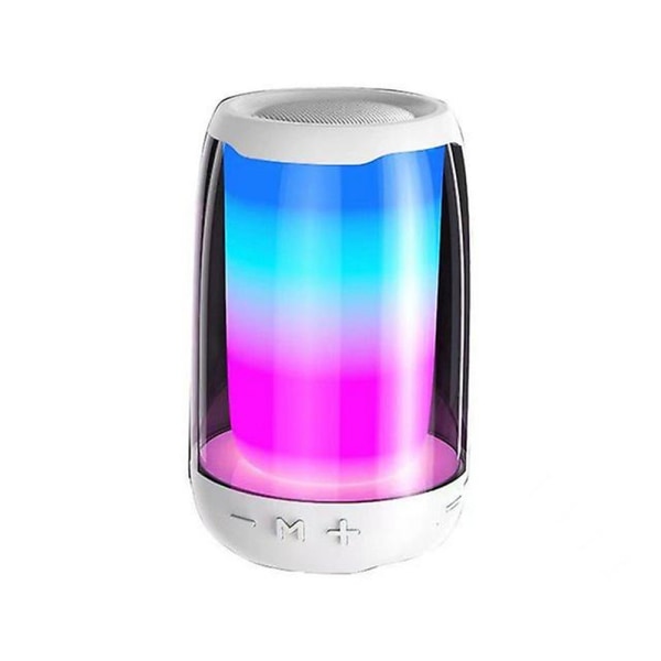 Vattentät bärbar Bluetooth -högtalare Musikspelare LED-ljus White