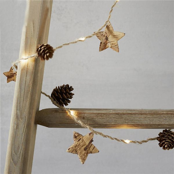 20LED ljusslinga tallbarr koppartråd fe lampa jul fest Five-pointed star 2M