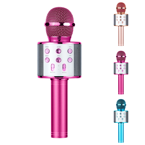 Trådlös Bluetooth-mikrofonhögtalare Handhållen sångmikrofon Pink