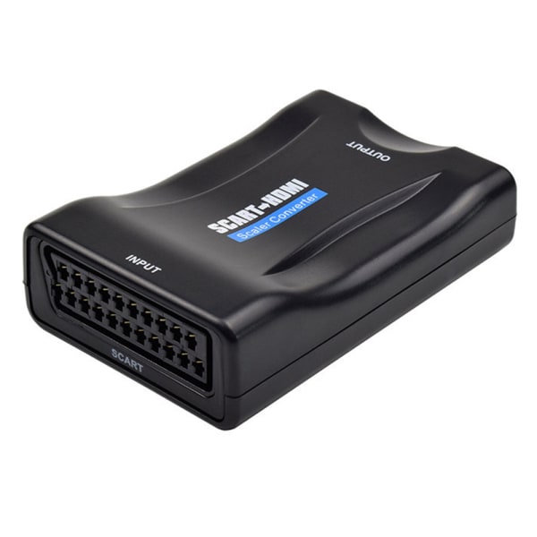 SCART till HDMI Adapter 1080P HD Video Audio Upscale Converter black