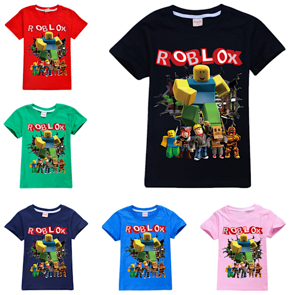 Roblox Pojkar T-shirt Tecknade Toppar Tee Barn Pojkar Flickor T-shirts Barnkläder Sommar Kortärmad Red 150cm