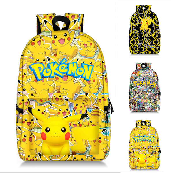 Kids Pikachu Ryggsäck Universell Daglig Lätt Andningsbar Väska Laptop Skolväska Resedagryggsäck C