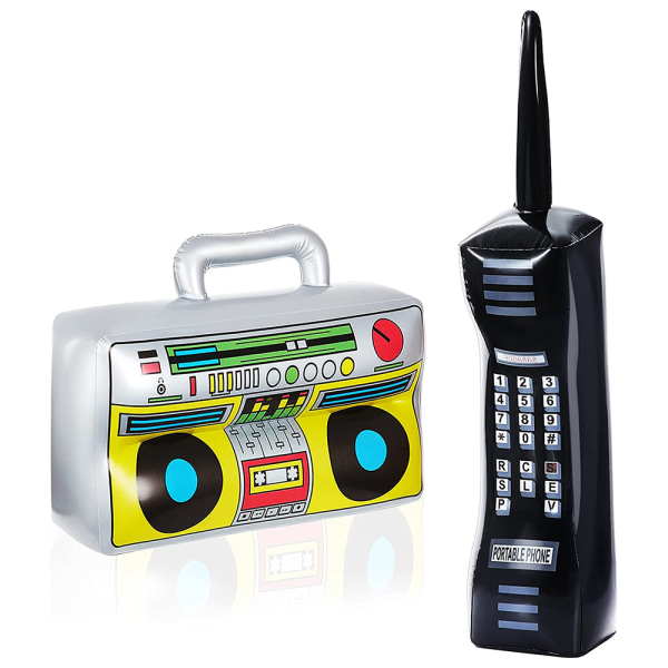 2 delar Uppblåsbar Radio Boombox Uppblåsbar Mobiltelefon Rekvisita