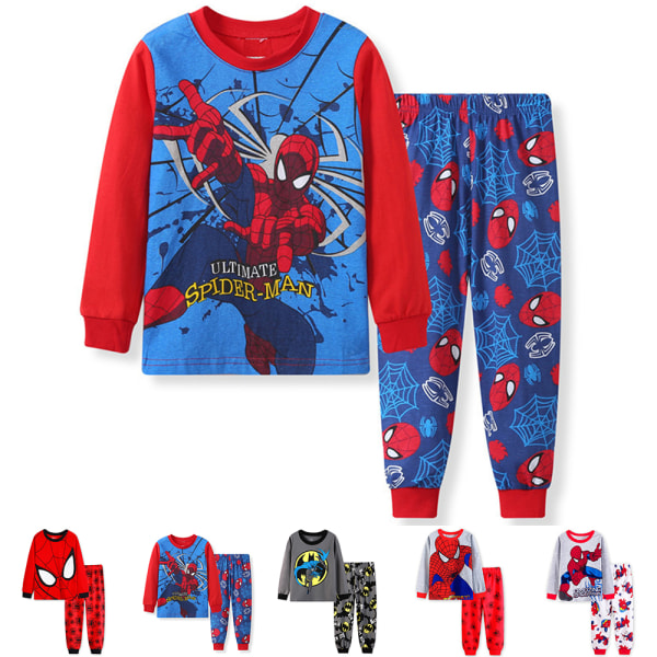 Spider-Man-dräkt Barn Hemkläder Långärmad Pyjamas Set grey 100cm