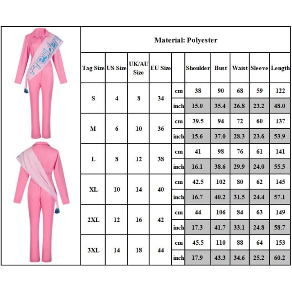 Rosa Jumpsuits BarBi Cosplay Cowgirl Kostym Outfits 80-talets Hippie S