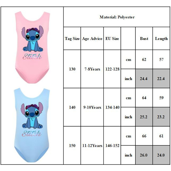 Flickor Barn Badkläder Tecknad Simdräkt Baddräkt Bikini pink 150cm