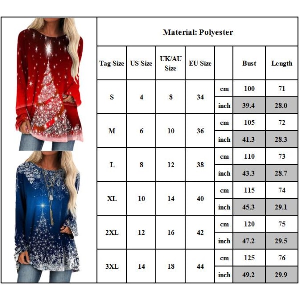 Kvinnors jul Casual långärmad tröja julklapp #3 L