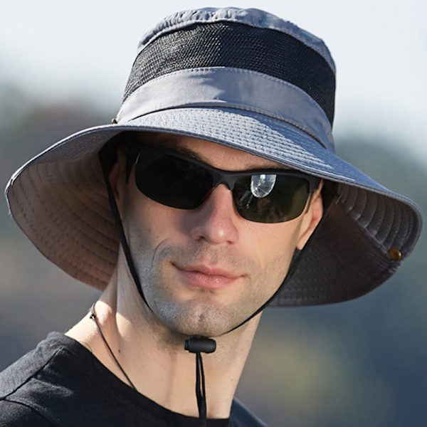 Solhatt för män och kvinnor, utomhusfiske, sommarhatt, justerbar beige