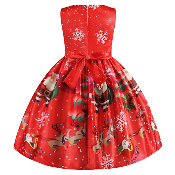 Nyårsflickor Jul Prinsessklänning Fest Retro Höstklänning big red 110cm
