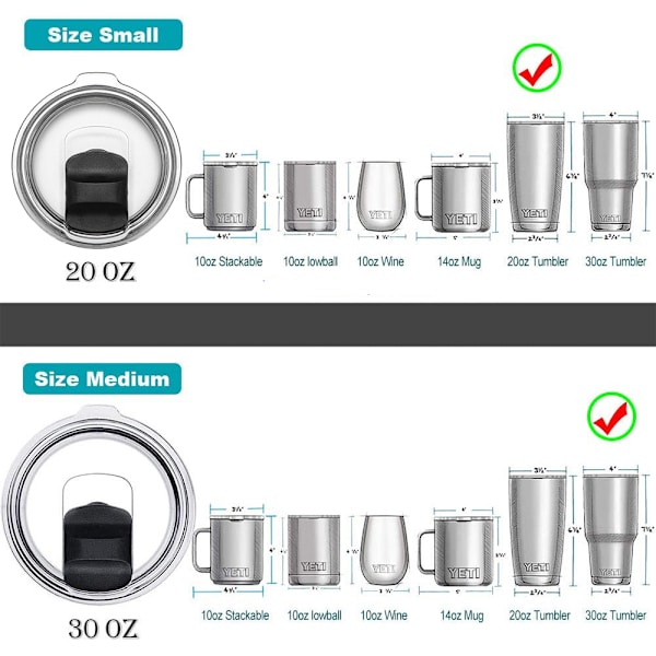 20 oz stänksäker magnetisk skjutlock för mugg 20oz