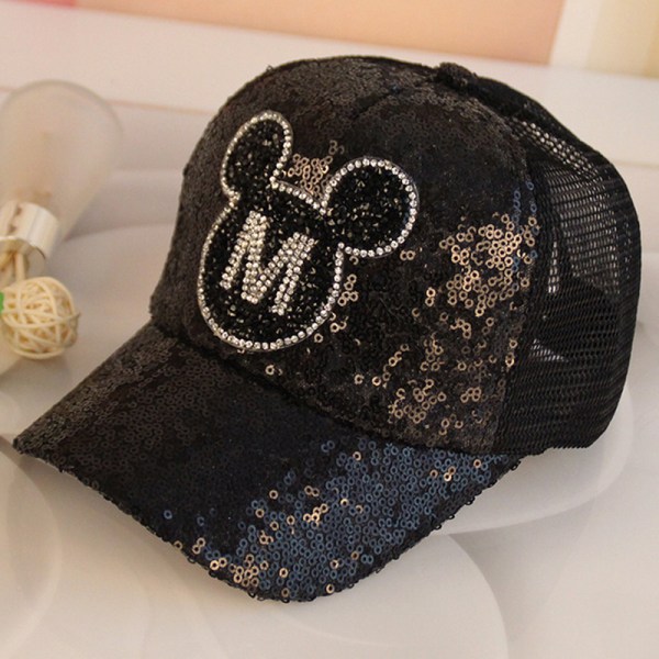 Barn Sequin Mickey Mesh Cap Baseball Cap Hip Hop Cap black