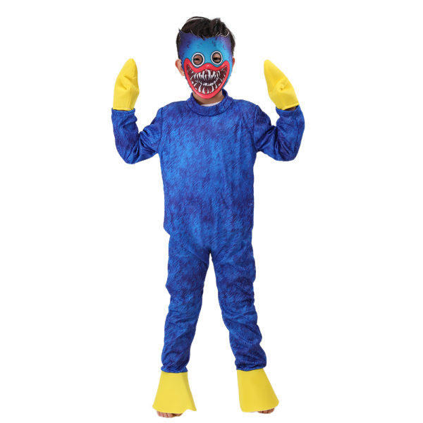 Kid's Poppy playtime Huggy Wuggy Costume Halloween jumpsuit Blue M