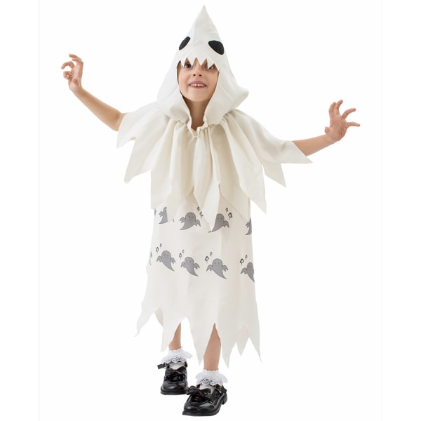 Spöke Halloween Kostymer Klänning Med Huvudbonad Cosplay Rollspel white S