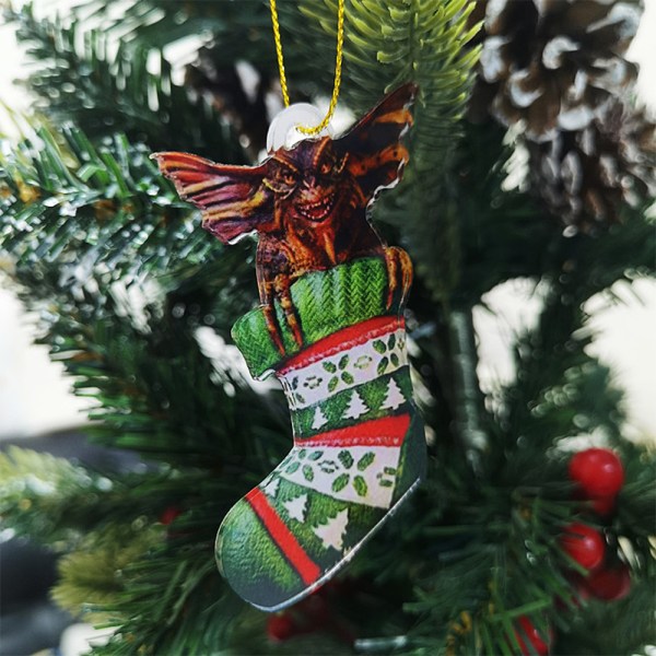 Gremlins Gizmo Fairy Santa Hat Hängande Jul Figur Dekor B