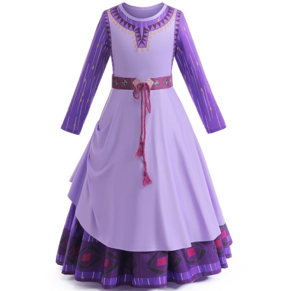 Julstjärna \"Önska\" Asha Princess Cosplay Barnklänning 120cm