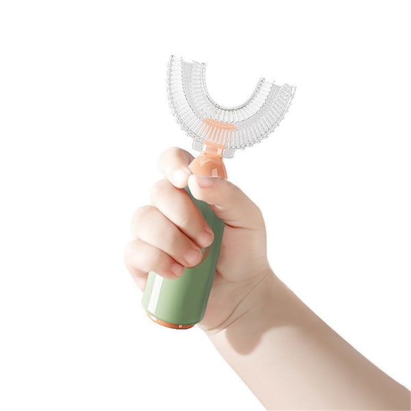 Barn Barn U-formad tandborste Silikon360° Grundlig rengöring Green L