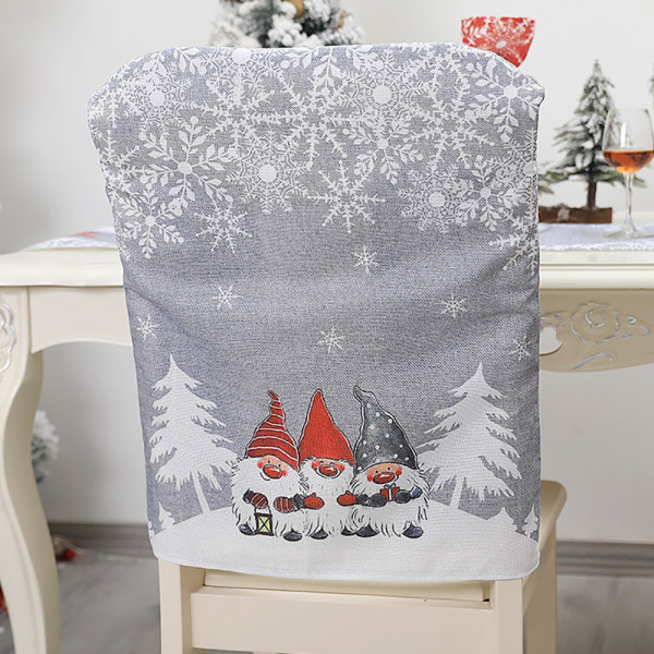 1 Pack Jul Avtagbar Tvättbar Stolsöverdrag Säte Överdrag grey