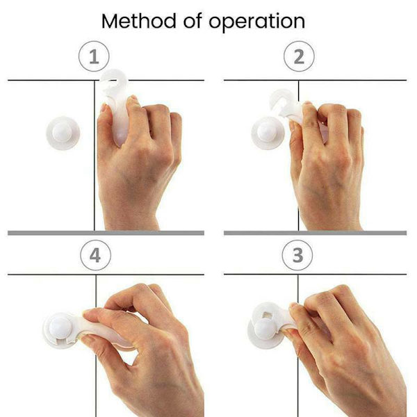 Barnskåp dörr låda kylskåp dörr spärr White 15PCS