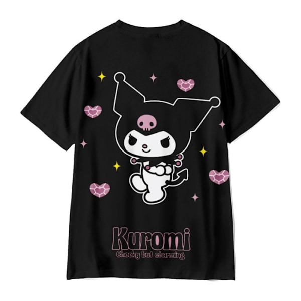 Kuromi T-shirt med tryck för barn, pojkar och flickor, sommar, kortärmad, rund hals, casual C 150cm