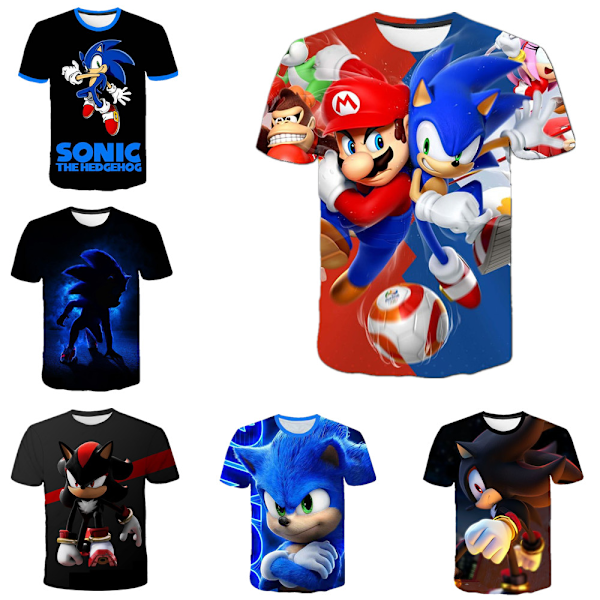 Sonic the Hedgehog Pojkar T-Shirt Tecknade Toppar Tee Barn Pojkar Flickor T-shirts Barnkläder Sommar Kortärmad #5 120cm