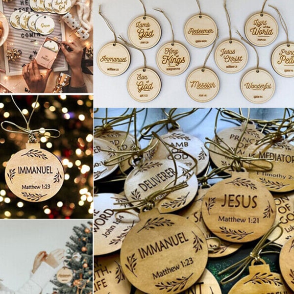 12/25PCS Names of Jesus Ornaments Julgranshänge dekor C