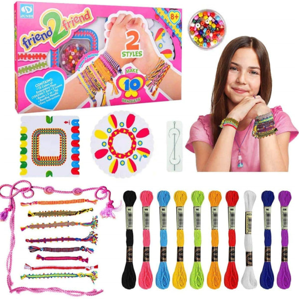Armbandstillverkningssats för flickor 8-12 år Konst och hantverk för barn pink