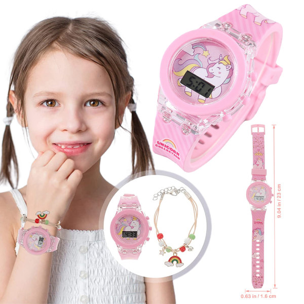 Hemobllo Unicorn Rainbow Armband Luminous Kids Digital Watch