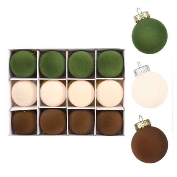 12 stycken julgranskulor i sammet #4