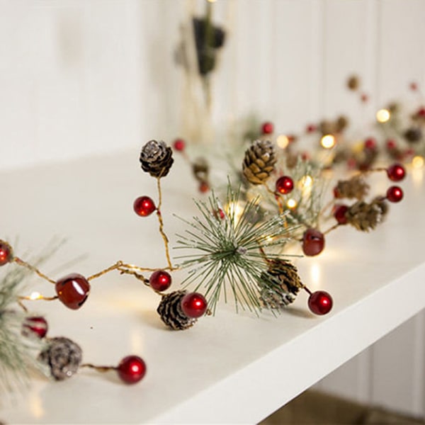 20LED ljusslinga tallkoppartråd fe lampa jul fest Red pearl 2M