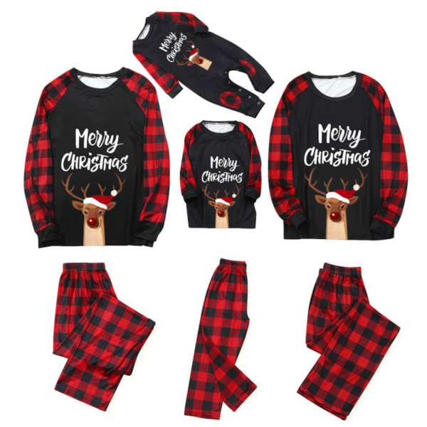 Jul Familj Matchande Pyjamas Vuxen Barn Sovkläder Nattkläder Kids 4T