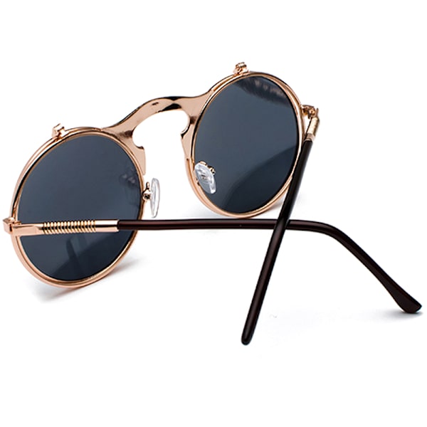 Steampunk solglasögon runda metall retro solglasögon för män 3