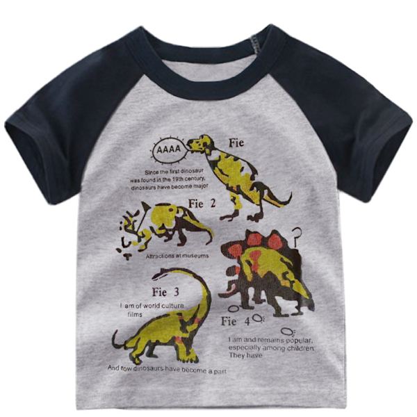 Barn Kortärmad T-shirt med tecknad filmtryck Pojkar Sommartröjor #6 140cm