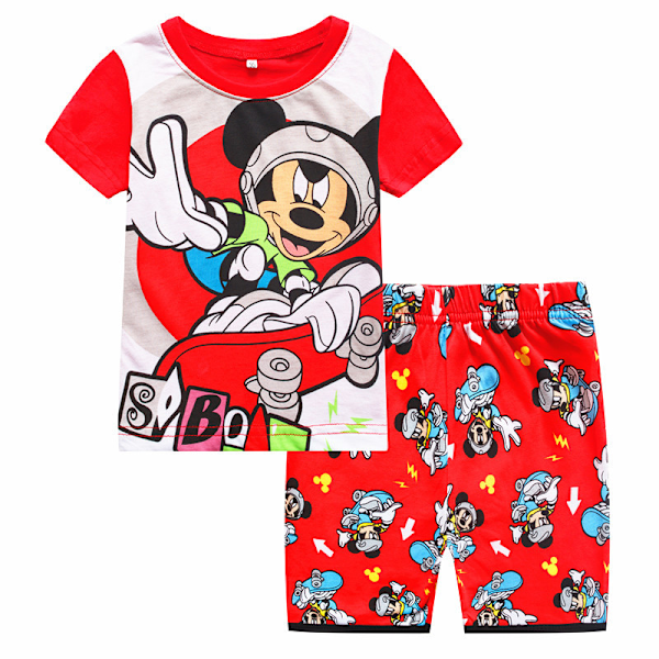 Mickey Pojkar Pyjamas Barn Pojkar Flickor 2st Set Kortärmad Tryck Toppar+ Shorts Tryckta Kläder Pyjamas & Vardagskläder Barnpresent #7 110cm