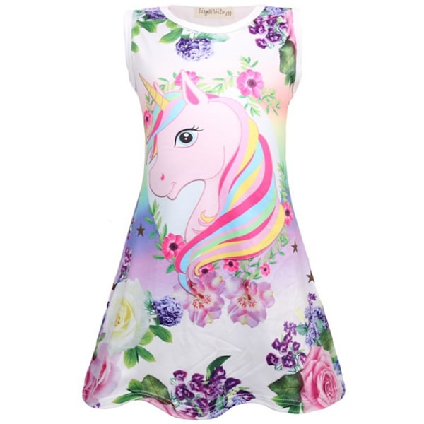 Barn Flickor Enhörning Sovkläder Pyjamas Tunika Natt Sommarklänning purple 140cm