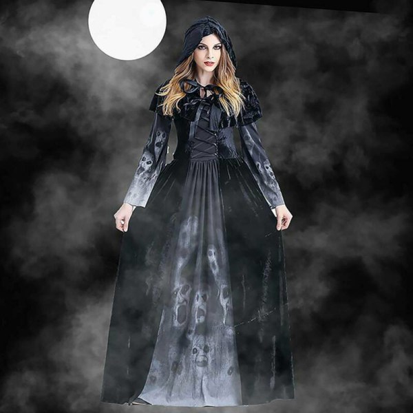Kvinnors jul Halloween Grim Reaper klänning set cosplay M = UK/AU 10 = EU 36