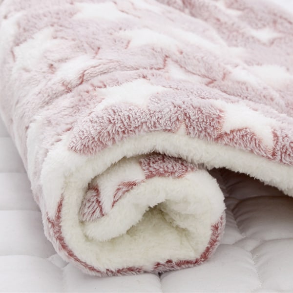 Valp Husdjur Vinter Hemfilt Katt Hund Madrass Kennel Bur Mat Bean paste white 49*32cm