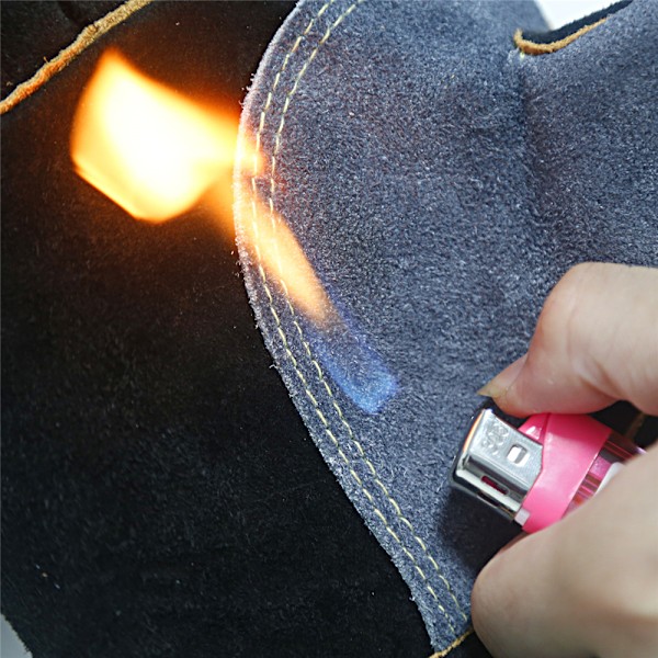 Läderhandskar med hög motståndskraft mot värme och eld för svetsning